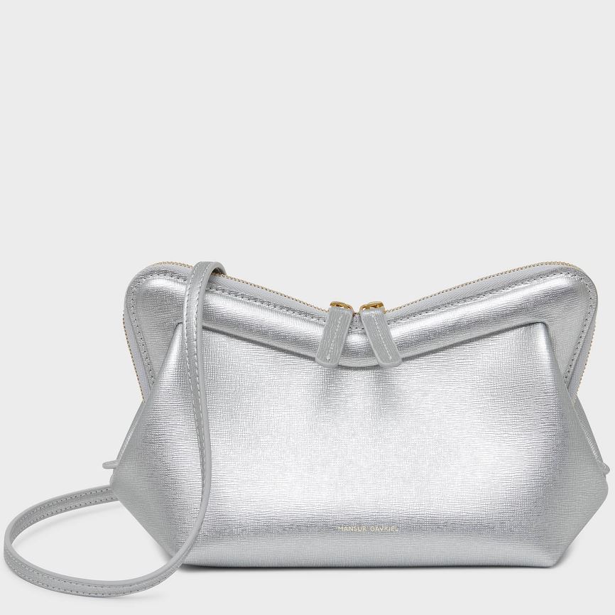 Women\'s Mansur Gavriel Mini M Frame Crossbody Bags Silver | AU 890MRI